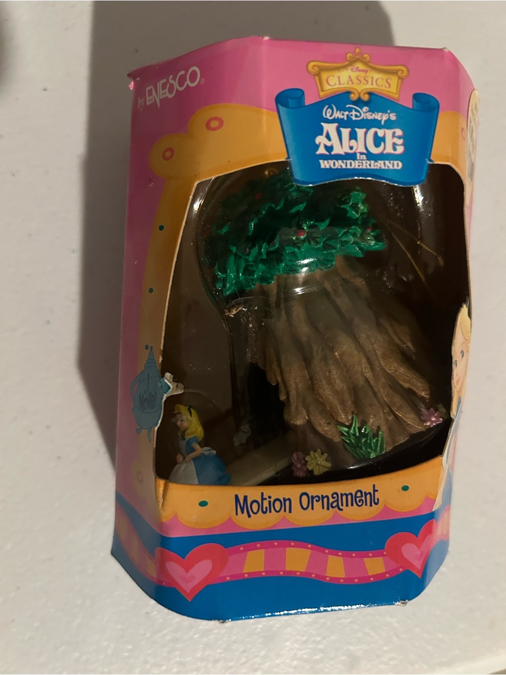 Vintage Enesco Disney Classics Alice in Wonderland Motion Ornament NIB